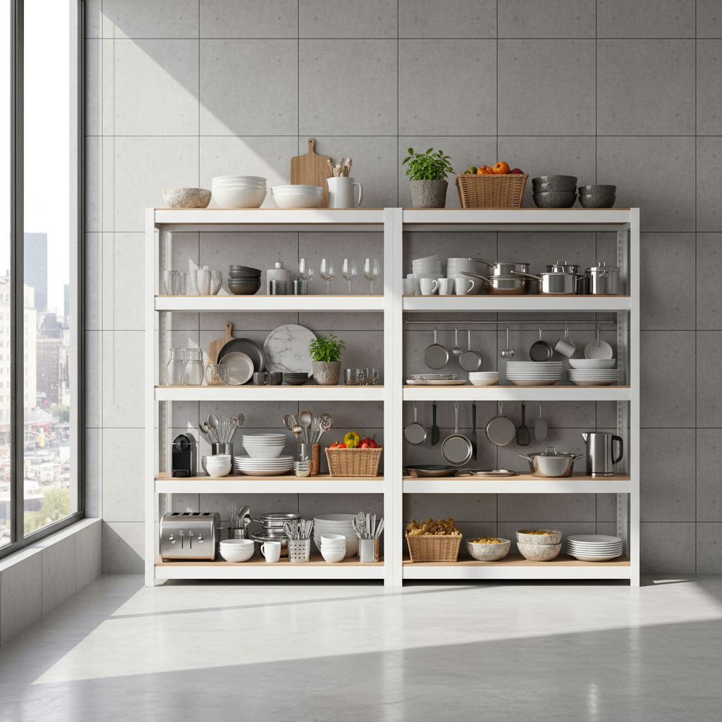 선반 수납선반 다용도 팬트리 무볼트 조립 랙 거실 선반장 3153151500 5단