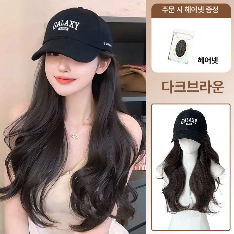 가발달린모자 항암가발 모자가발 업그레이드 하드핏 모자 블랙티 A 이미지 6