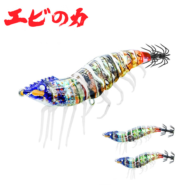 치카라 야광 리얼 쉬림프 새우 에기 UV 케이무라 새우모양 닭새우, 5cm - 메인 이미지