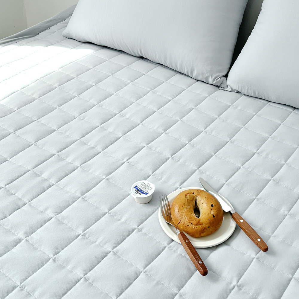 부드러운 아멜리 워싱 고정밴딩 침대패드 루나 그레이, DK(더블킹)