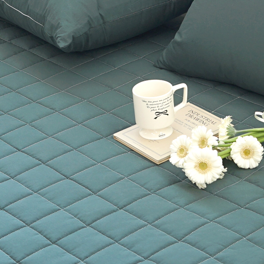 허쉬 60수 고밀도 바이오워싱 순면 고정밴딩 침대패드 러쉬 그린, DK(더블킹)