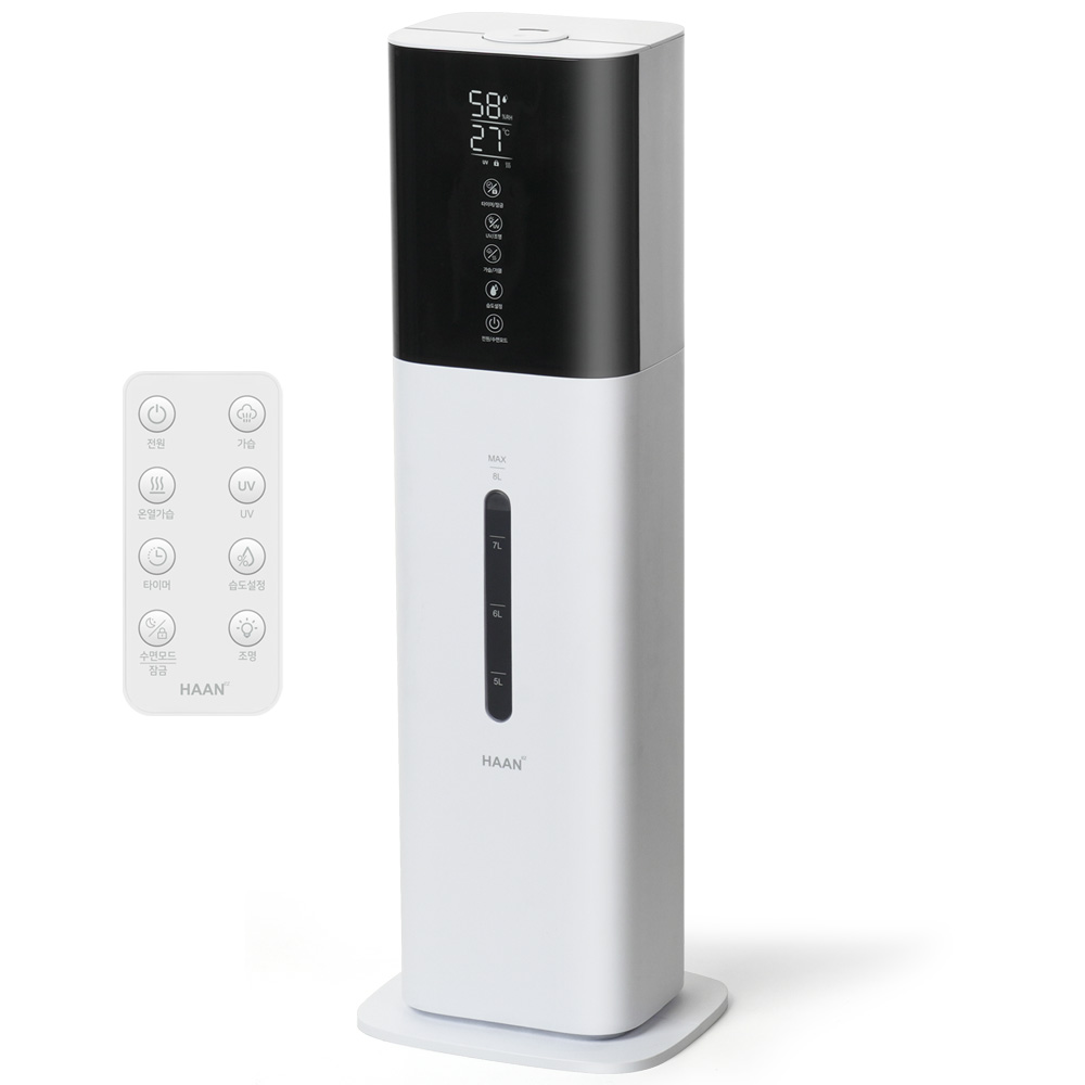 가정용 8L 복합식 가습기 타워형 무드등 대용량 간편세척 HD600A