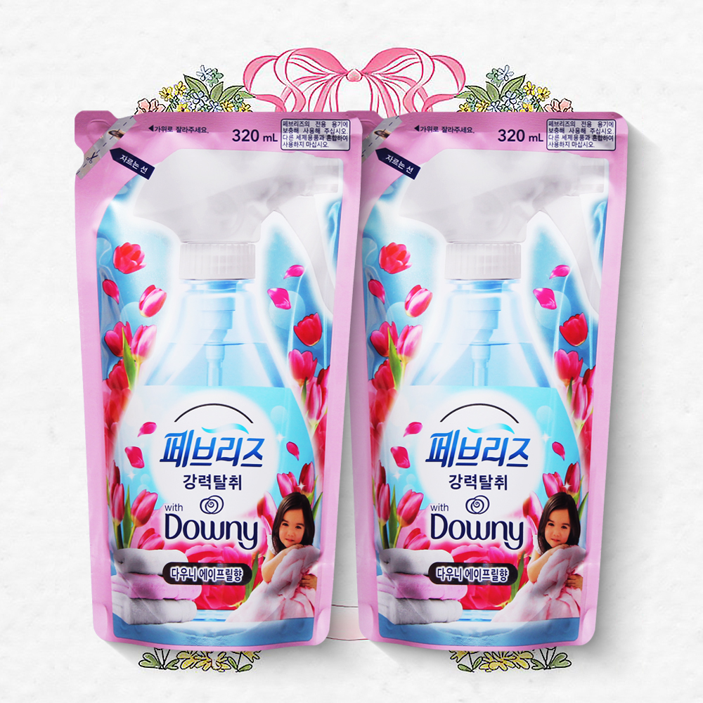 페브리즈 리필 다우니 에이프릴향 섬유탈취제 320ml 2개 강력탈취 섬유향수 - 메인 이미지