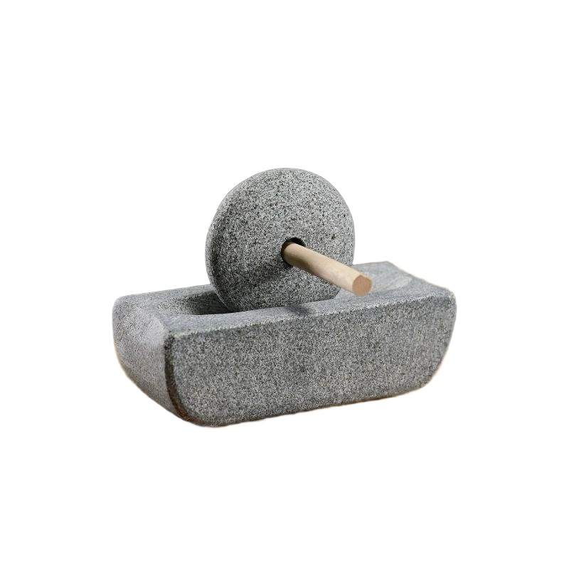 차 분쇄기 샤워기 석제 거치대 찻절구 가루 다용도 녹차 다도 맷돌 석재 연자 맷돌 직경 30cm 일번봉승 - 상품 이미지