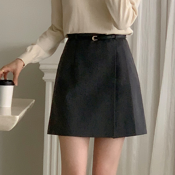 [자체제작] 베르 사이드 플리츠 A라인 스커트 sk6815