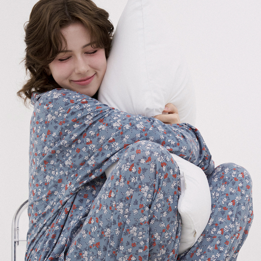 소프킨 블루밍 긴팔 카라 커플 잠옷 세트 홈웨어 제품 이미지