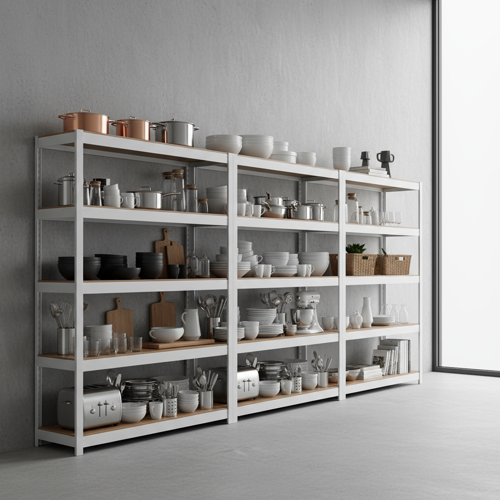 선반 수납선반 다용도 팬트리 무볼트 조립 랙 거실 선반장 3153151500 5단