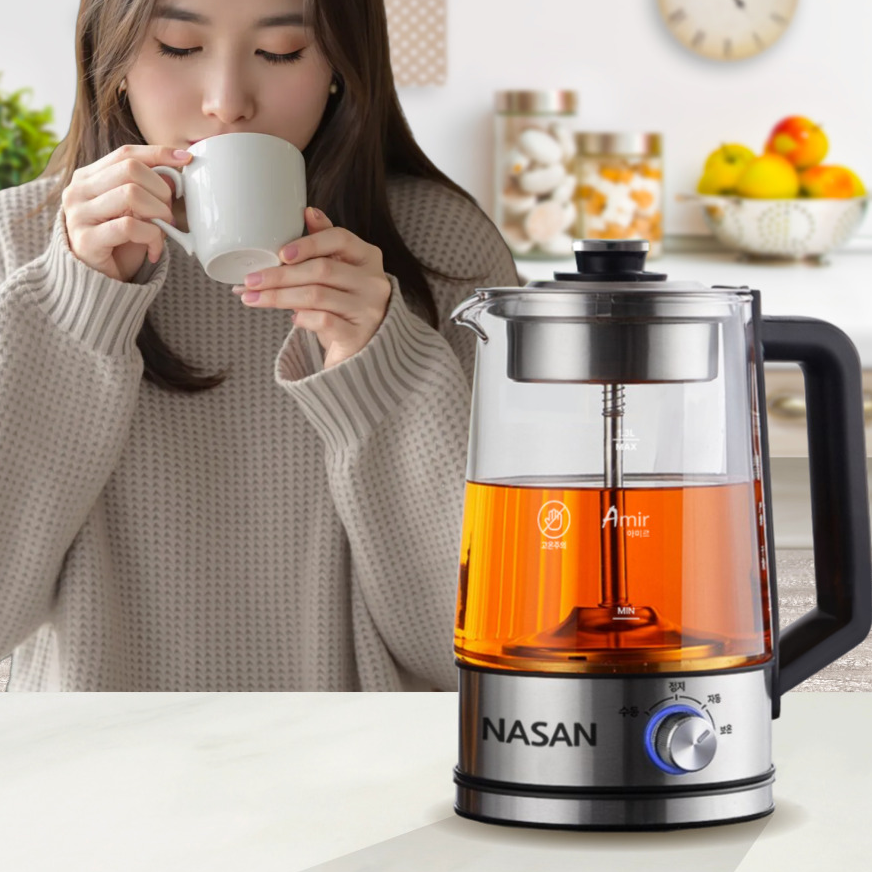 유리 약탕기 보이 차 끓이는 주전자 원터치 티포트 팟