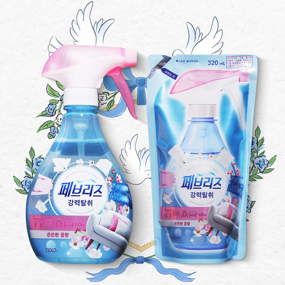 페브리즈 은은한 꽃향 섬유탈취제 본품 370ml 1개 + 리필 320ml 1개 세트