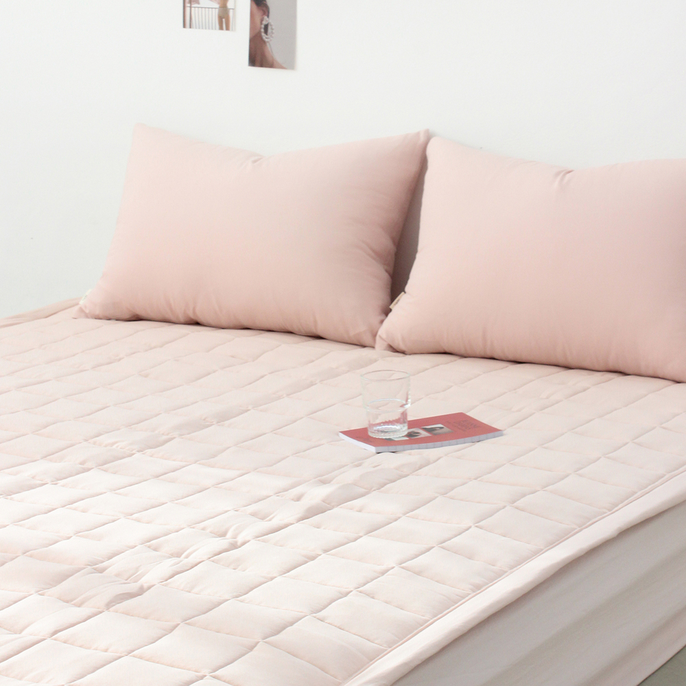 부드러운 아멜리 워싱 고정밴딩 침대패드 클라우드 핑크, SS(슈퍼싱글)