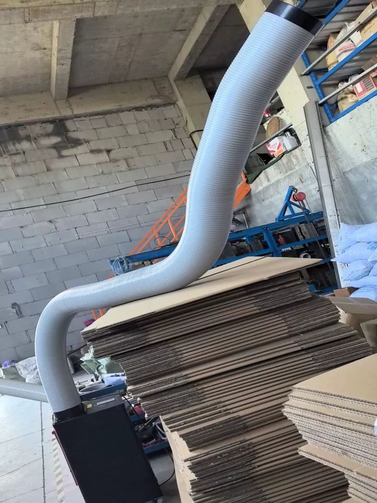 이동식에어컨자바라 120mm 플라스틱 코끼리 송풍관 연장 커넥터 부품 120x440mm 2링 블루 - 상세 이미지 2
