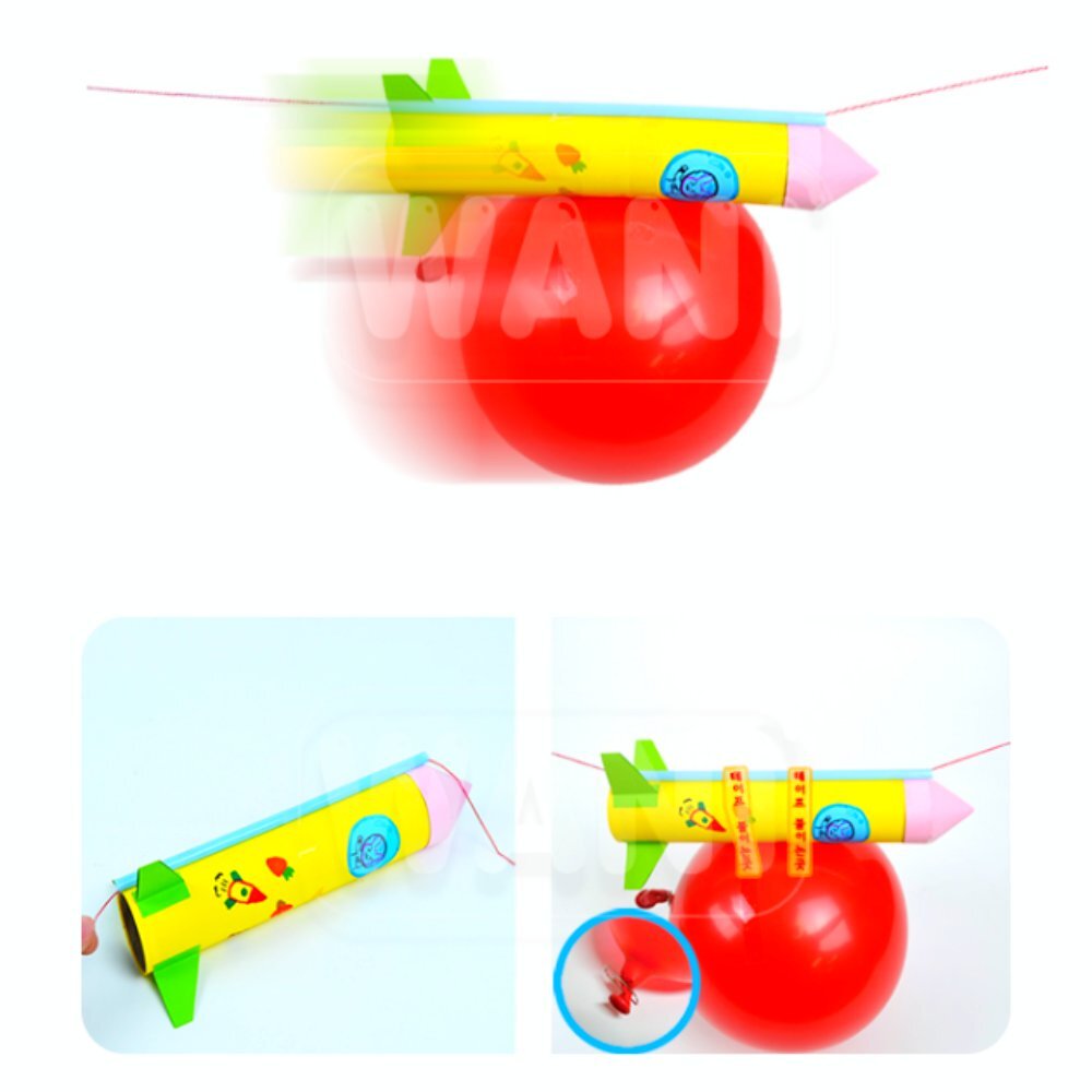 초등과학교재 풍선로켓만들기 5명세트 만들고발사하기 체험중심 풍선로켓실험