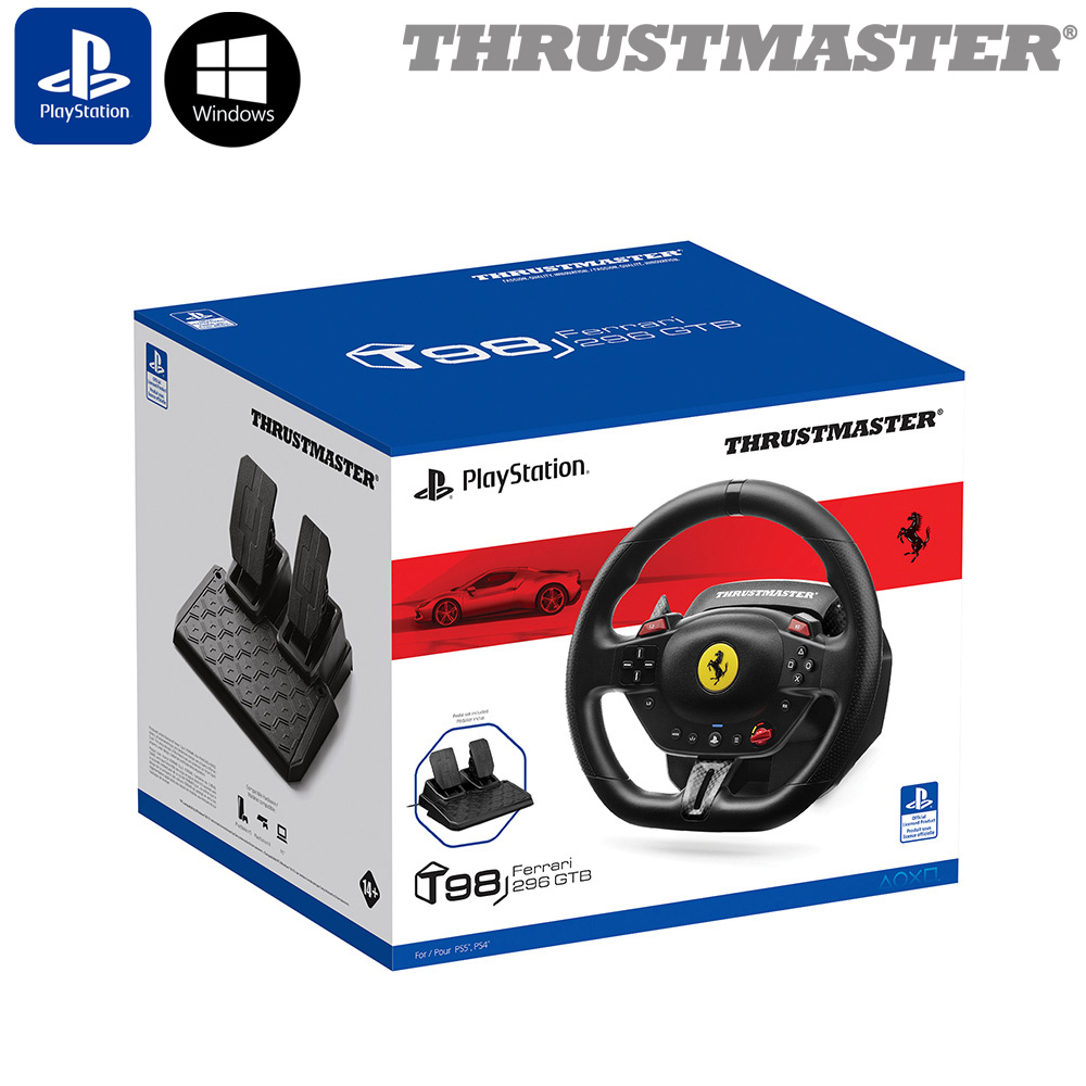 트러스트마스터 T98 Ferrari 296 GTB 레이싱휠(PS5,PS4,PC) 핸들 패달 운전 게임 장비 - 상세 이미지 5