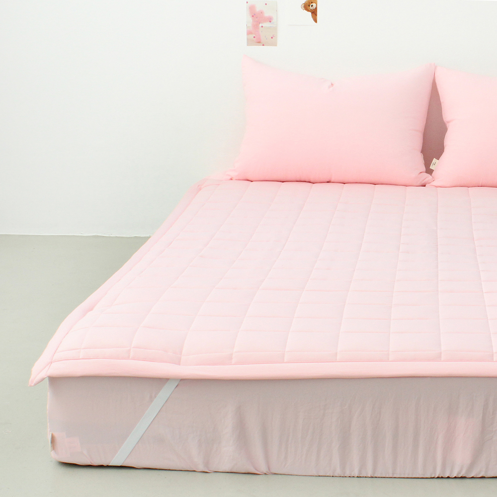 부드러운 아멜리 워싱 고정밴딩 침대패드 체리 블라썸, SS(슈퍼싱글)