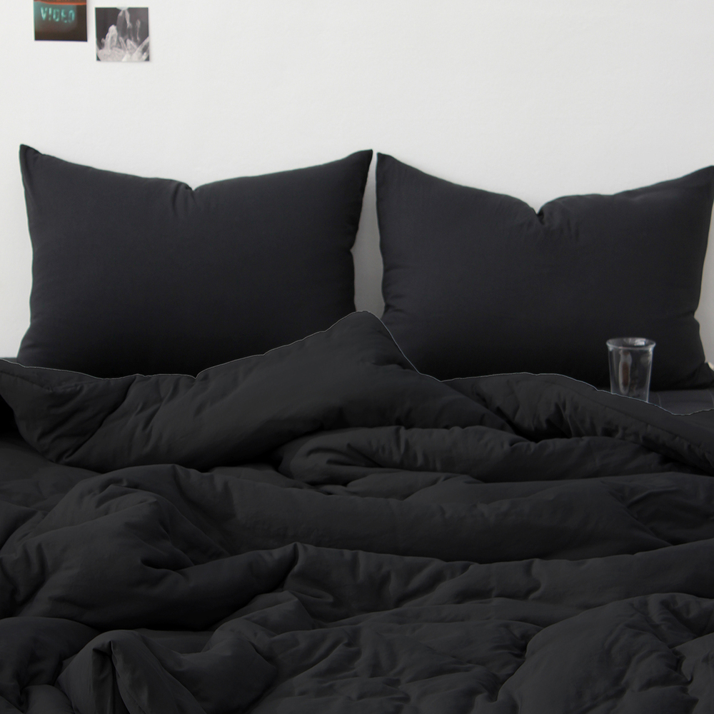 부드러운 아멜리 워싱 사계절 옥수수솜 무봉제 차렵이불 미드나잇 블랙, SS(슈퍼싱글)