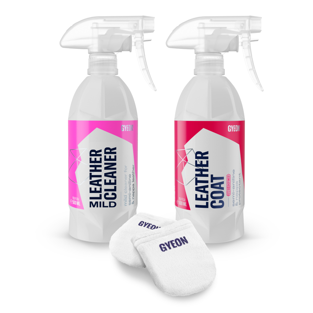 베이직 가죽관리 세트 가죽클리너 가죽코팅제 레더코트 MF어플리케이터 구성 제품 이미지