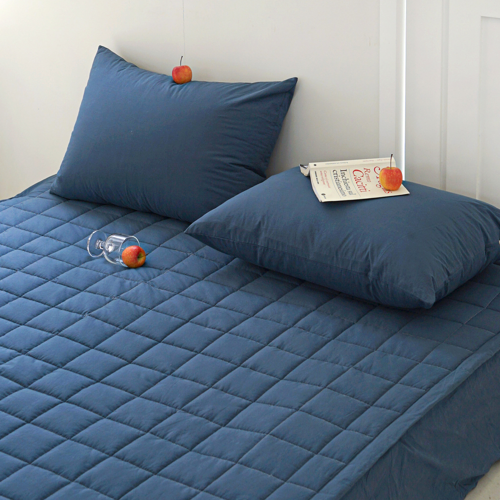 허쉬 60수 고밀도 바이오워싱 순면 고정밴딩 침대패드 녹턴 네이비, DK(더블킹)