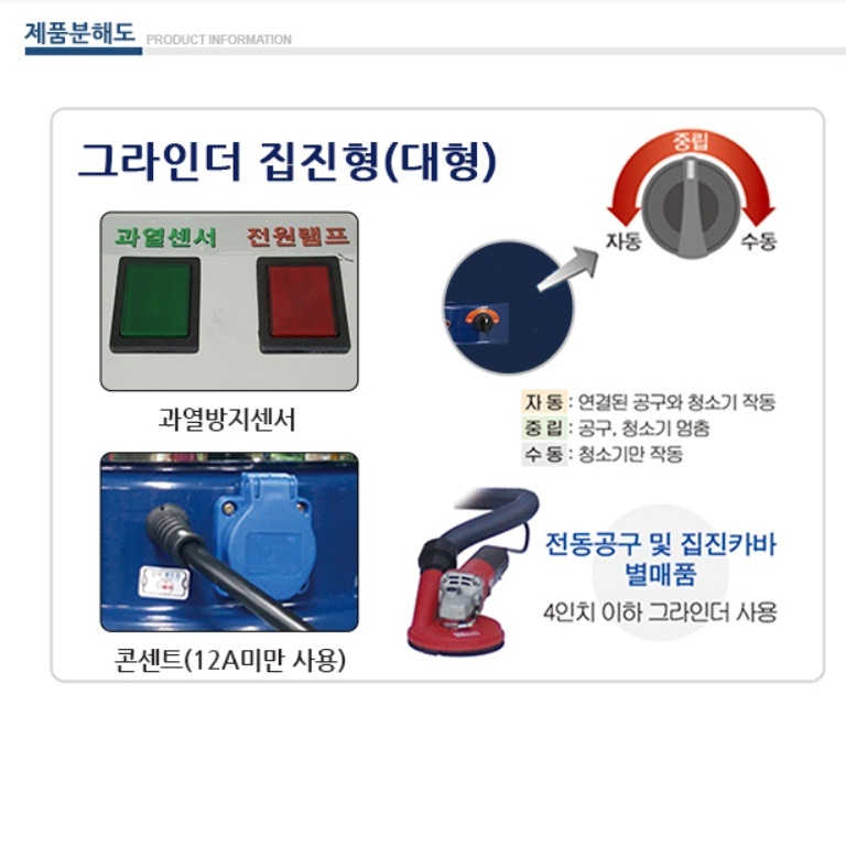 경서 그라인더 연동 집진청소기 공장 건습식 바닥 공업용청소기 - 상세 이미지 5