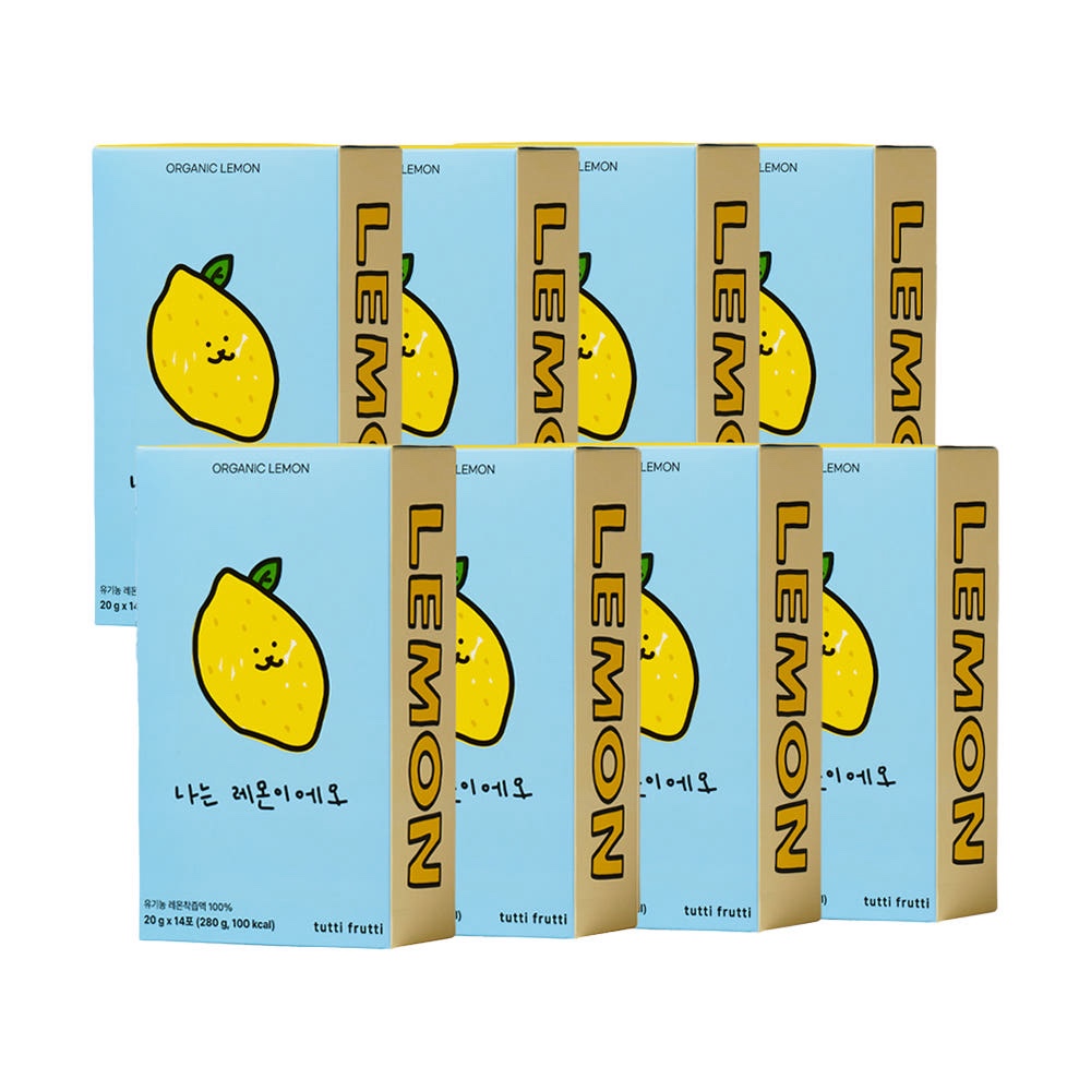뚜띠프루티 유기농 레몬즙 스틱 NFC 착즙 100% 레몬수 원액 14포, 8개
