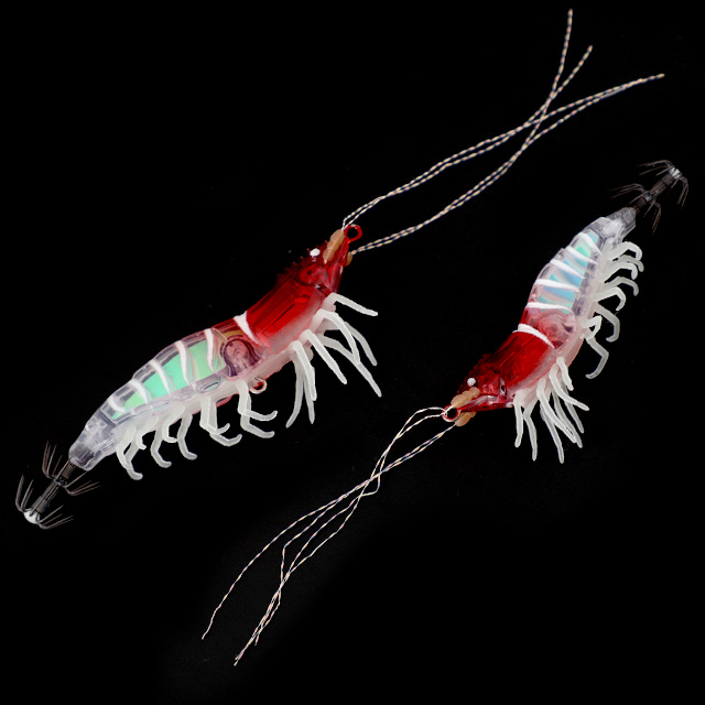 치카라 야광 리얼 쉬림프 새우 에기 UV 케이무라 새우모양 레드헤드, 5cm - 상세 이미지 4