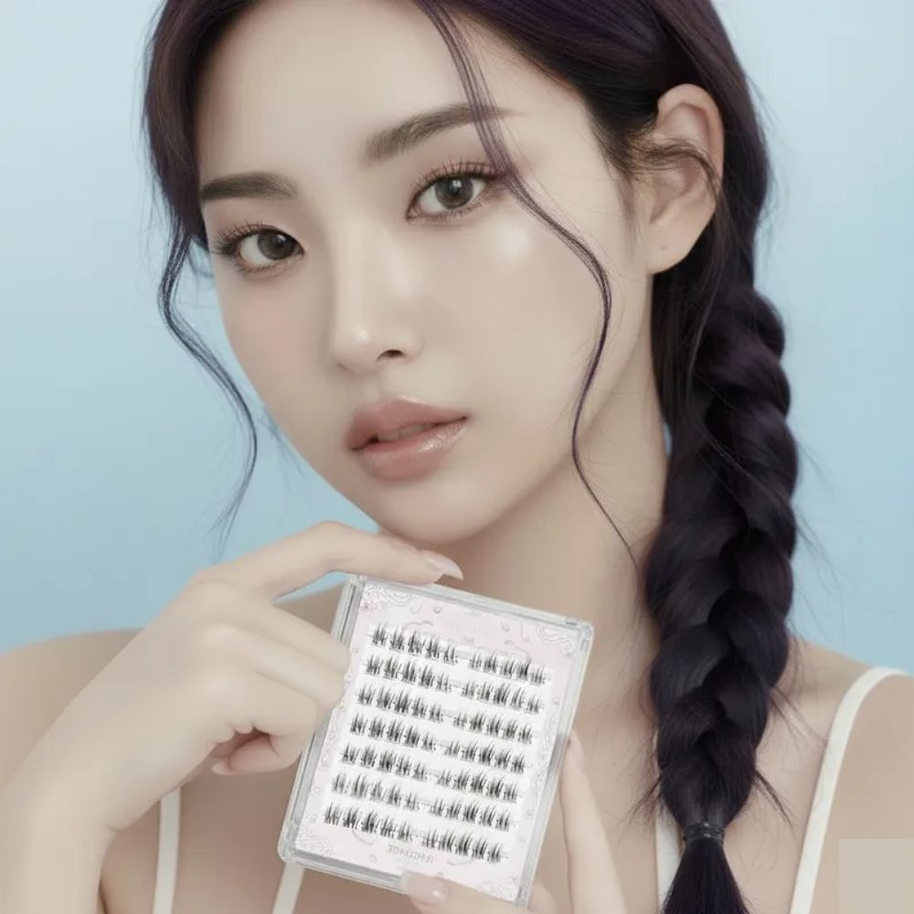 셀프 노글루 속눈썹 연장 언더 가닥 속눈썹 붙이기 원터치 2종 세트 - 상품 이미지