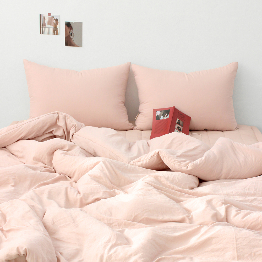 부드러운 아멜리 워싱 사계절 옥수수솜 무봉제 차렵이불 클라우드 핑크, SS(슈퍼싱글)