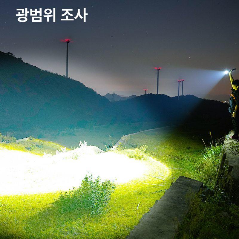 강한랜턴 손전등 충전식 랜턴 강한밝기 방수 작지만 캠핑랜턴 라이트 미니랜턴 충전랜턴 업그레이드판 P90 디지털 기계식 줌 - 상세 이미지 4