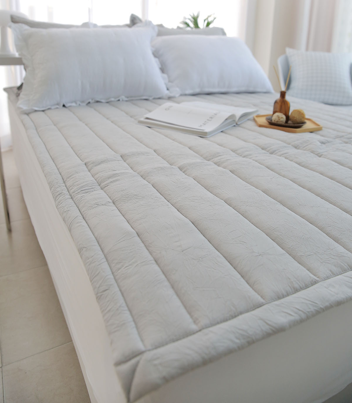 엠시베딩 이불패드 알러지케어 패밀리 침대패드 고정밴드 Q