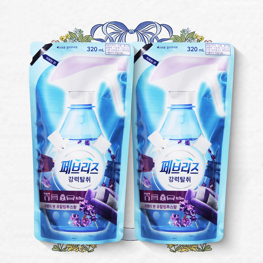 페브리즈 리필 라벤더 앤 유칼립투스 섬유탈취제 320ml 2개 강력탈취 섬유향수