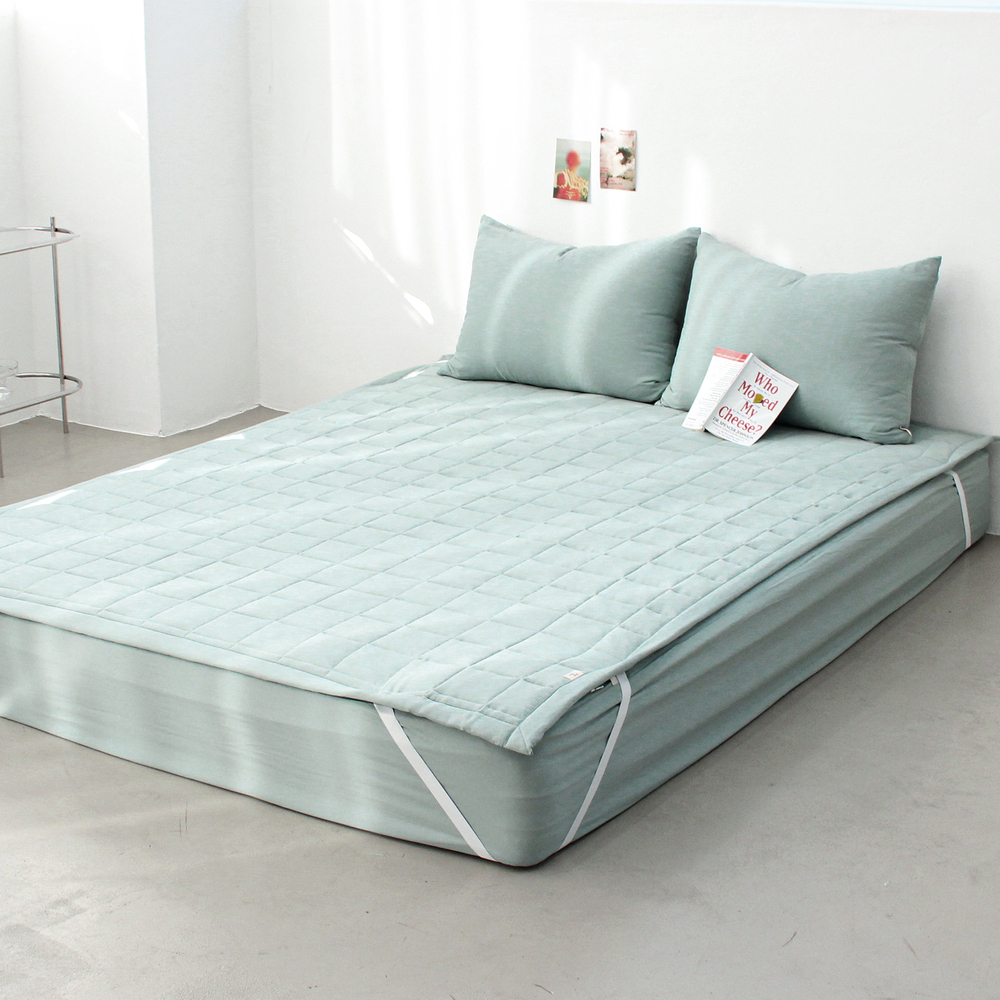 부드러운 아멜리 워싱 고정밴딩 침대패드 미스티 제이드, Q(퀸)