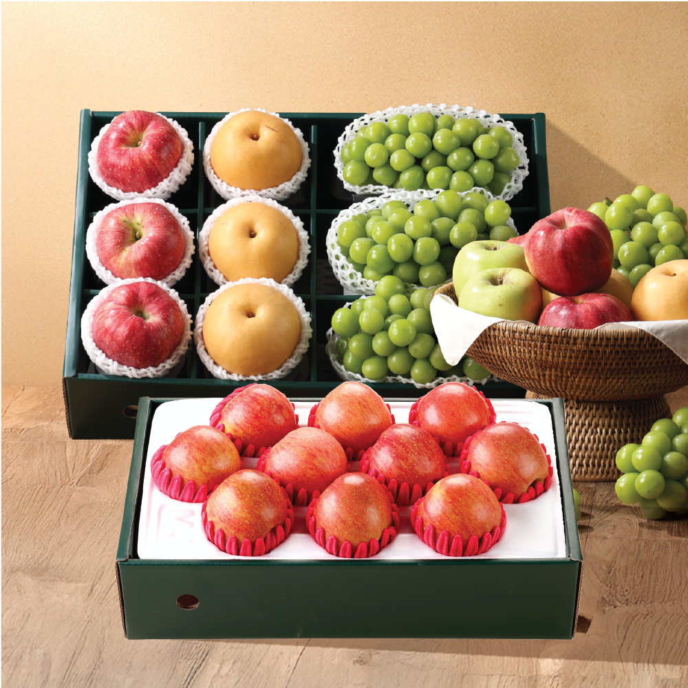 설 추석 명절 과일 선물세트 사과 배 샤인머스켓 고급포장 제품 이미지