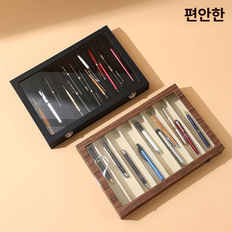 볼펜 보관함 만년필 필기구 만연필 수납 파우치 앤티크 연필통 펜홀더 볼펜홀더 펜보관함 아이스 플라워 벨벳 10구 펜 케이스 - 상세 이미지 5