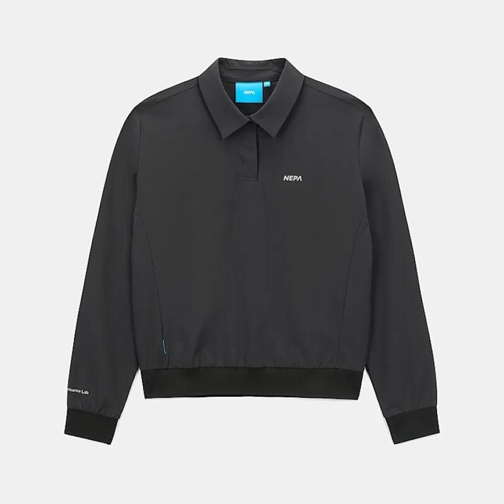 네파 폴로 긴팔 여성 티셔츠 카라 세미 크롭 기능성 - 상세 이미지 2