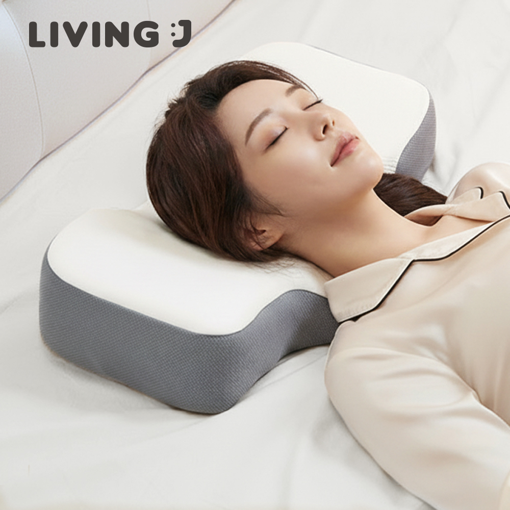 리빙제이 베개 일자목 거북목 목디스크 바른 숙면 경추 목베개 메쉬 아이보리