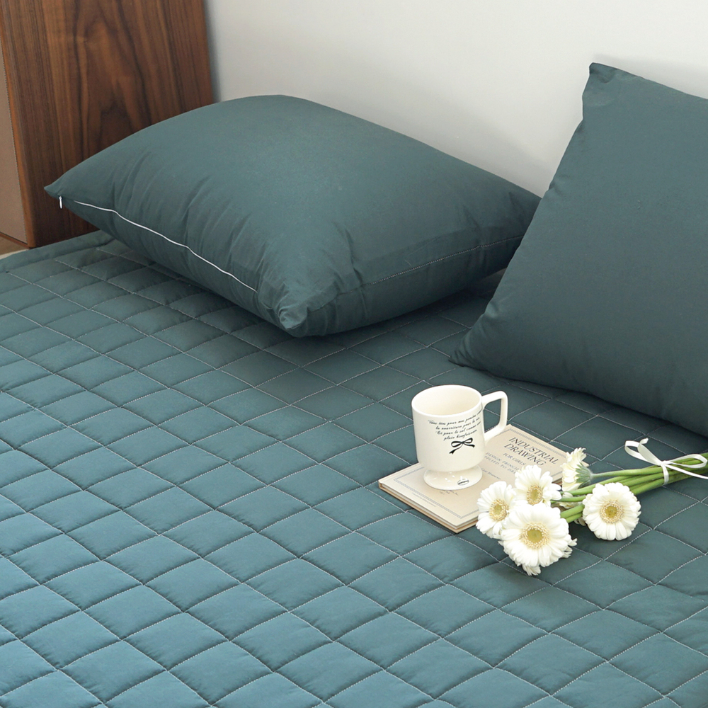 허쉬 60수 고밀도 바이오워싱 순면 고정밴딩 침대패드 러쉬 그린, DK(더블킹)