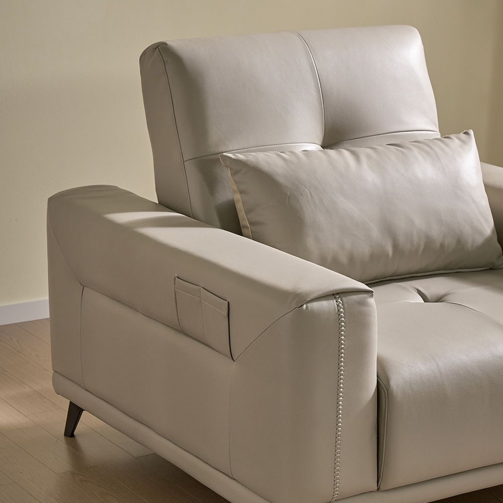 스코나 더스빌 하이브리드 레더 모션 슬라이딩 무빙 침대 1인 리클라이너 소파