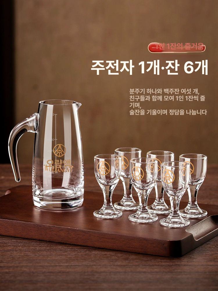오량액 백주 주기세트 미니고블렛 로고 고량주잔 잔세트 수정방 바이주 바이주잔 술병 6 Wuliangye 라벨 컵 - 상세 이미지 4
