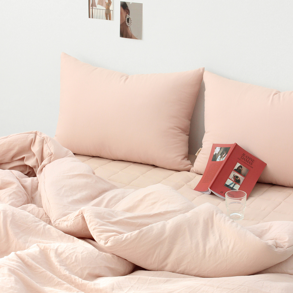 부드러운 아멜리 워싱 사계절 옥수수솜 무봉제 차렵이불 클라우드 핑크, SS(슈퍼싱글)