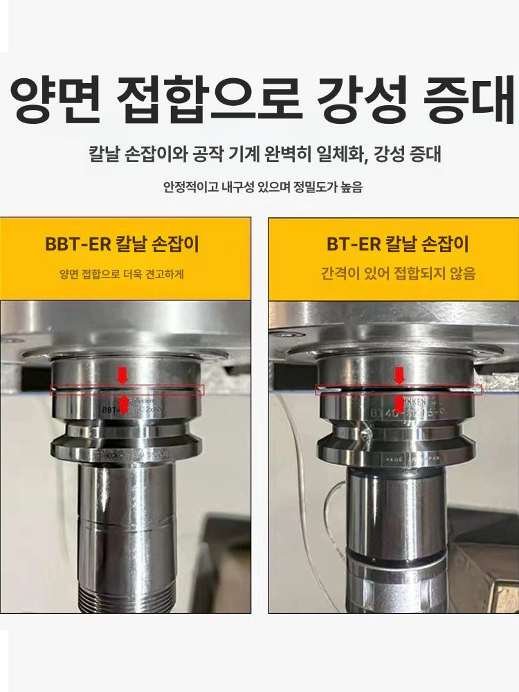 밀링척 CNC 너트 밀링머신 강력척 선반 틸팅 코너드릴 드릴척 BBT40-FMB22-100L 정밀 - 상세 이미지 3