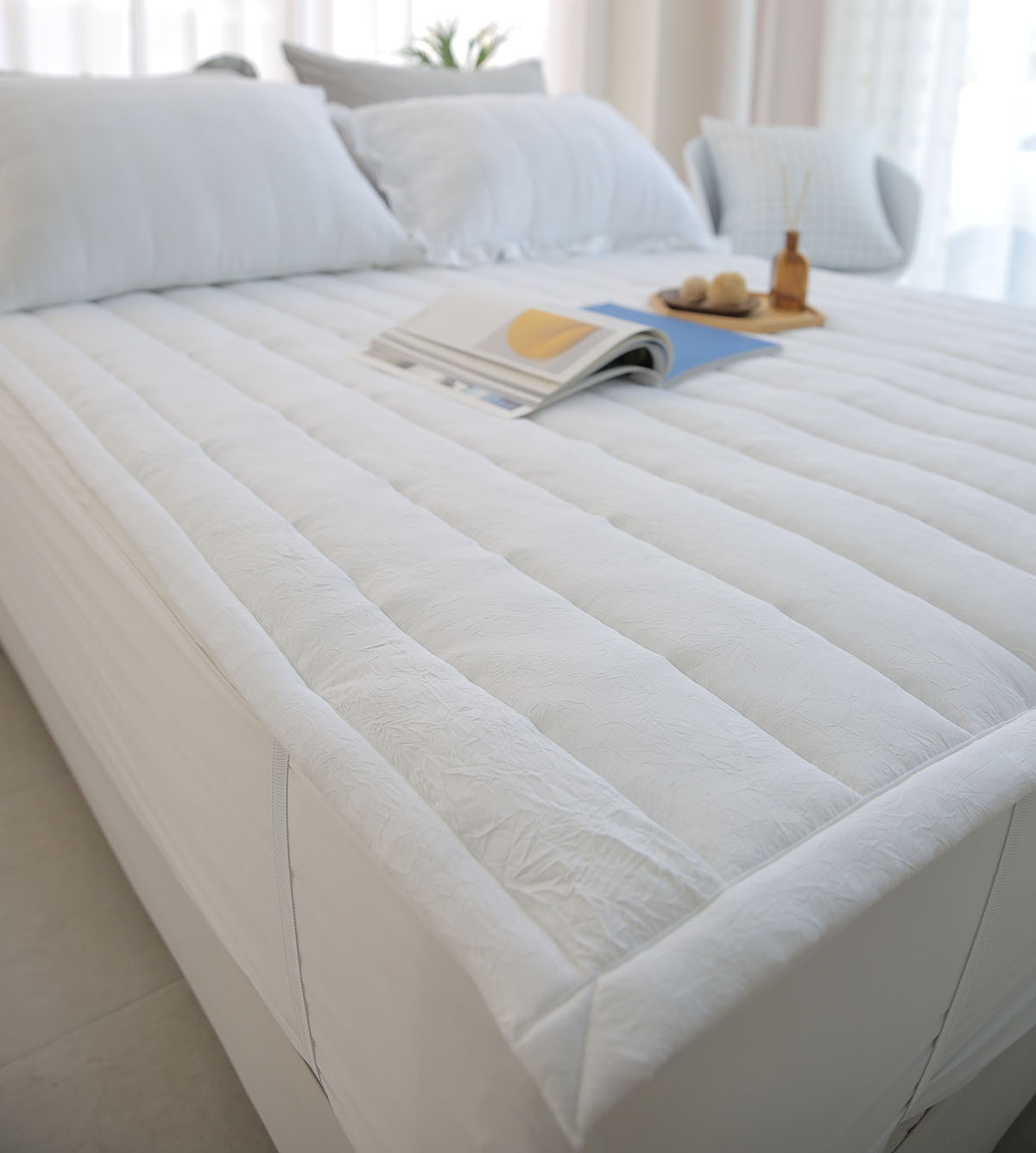 엠시베딩 이불패드 알러지케어 패밀리 침대패드 고정밴드 Q