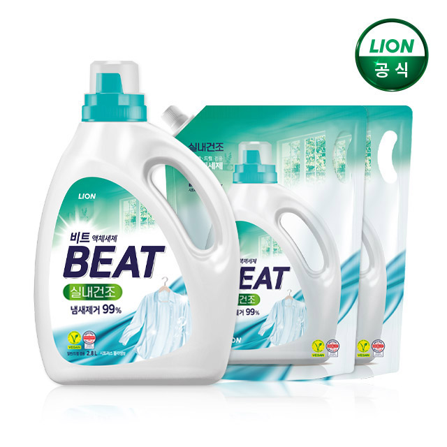 비트 실내건조 액체세제 2.8L 본품 +1.8L 리필x2개 - 메인 이미지