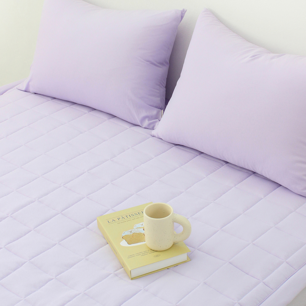 부드러운 아멜리 워싱 고정밴딩 침대패드 파스텔 라일락, SS(슈퍼싱글)