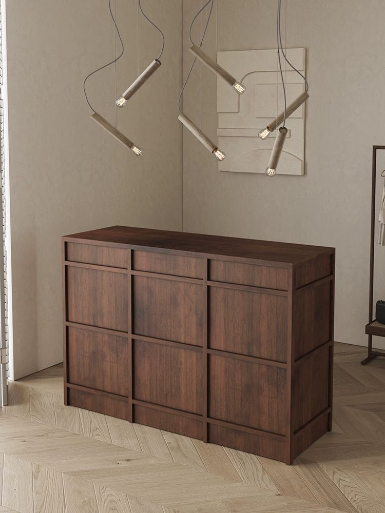 원목 카운터데스크 프론트 인포데스크 대형 계산대 유목색 밀도판 플랫폼면 100x50x100cm - 상세 이미지 2