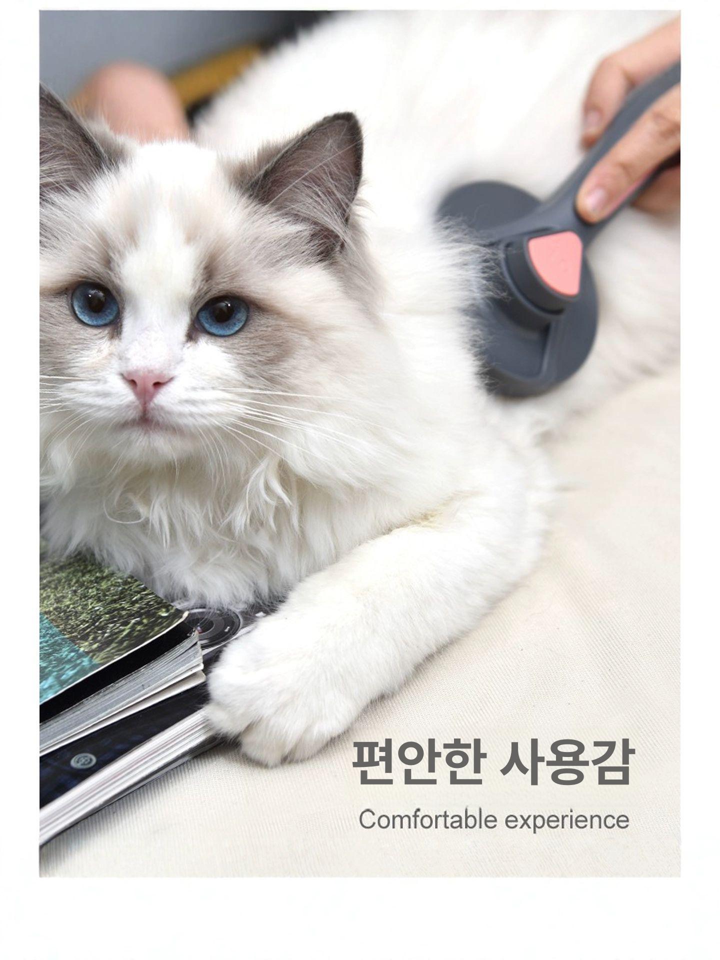 반려견 고양이 고양이털 고양이브러쉬 털빗 털갈이브러시 털제거 대형견 신사우아한그레이자가청소빗 - 상세 이미지 5
