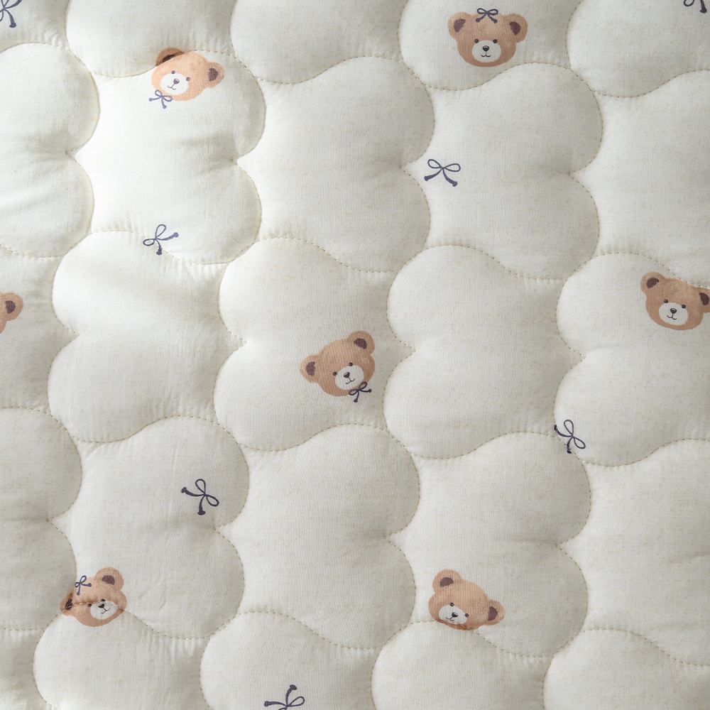 쿠에뜨 어린이침구 모달100 알러지케어 쿠마 곰돌이패턴 SS 고정밴드 침대패드