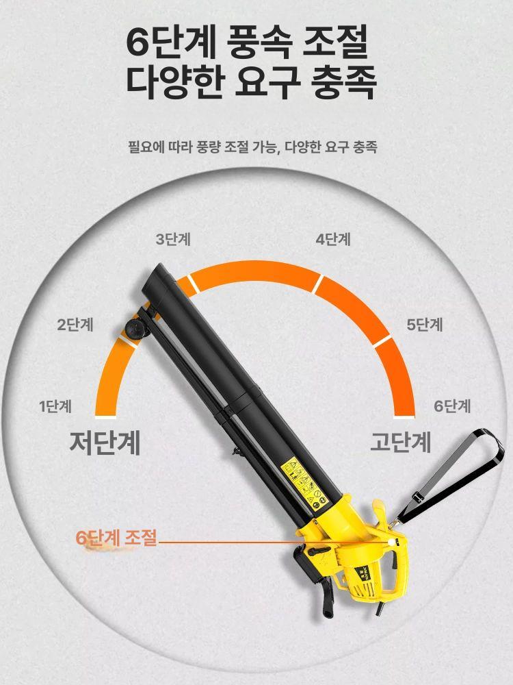 고출력 전기 낙엽 송풍기 진공 청소기 대포송풍기 강력송풍기 3200W 조절속도 송풍기 연장선없음 - 상세 이미지 3