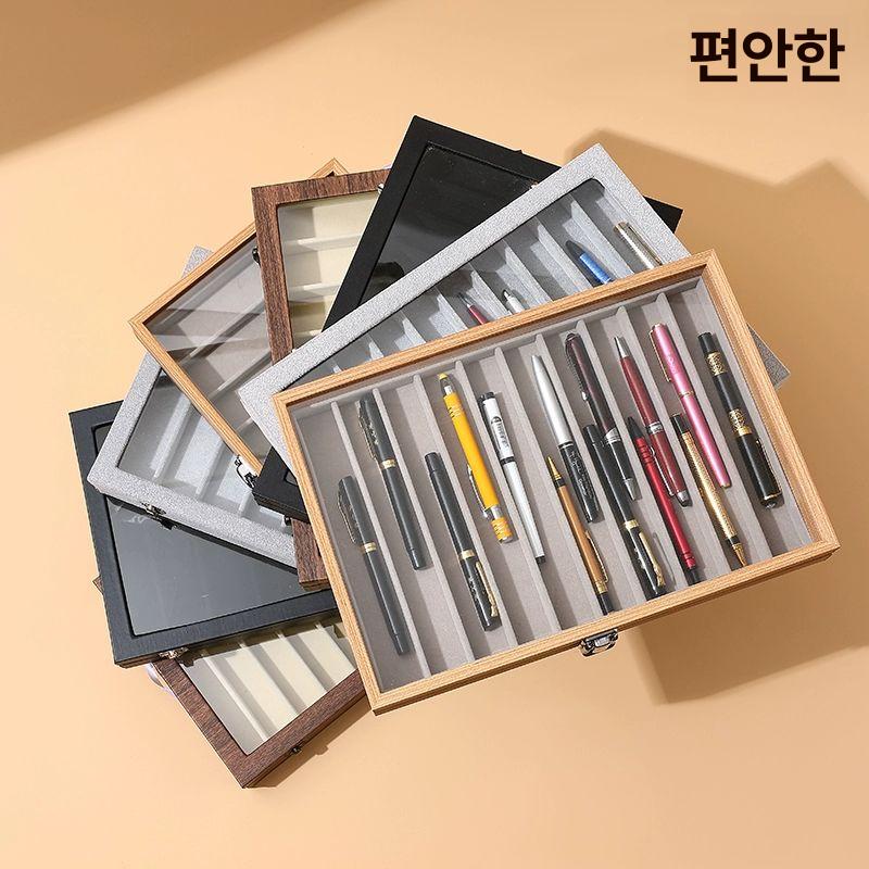 볼펜 보관함 만년필 필기구 만연필 수납 파우치 앤티크 연필통 펜홀더 볼펜홀더 펜보관함 아이스 플라워 벨벳 10구 펜 케이스 - 상세 이미지 3