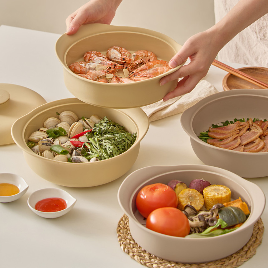 실리프랑 멀티쿠커 촉촉 전자레인지 찜기 스팀 냄비 버터베이지 +계량스푼 사진 5