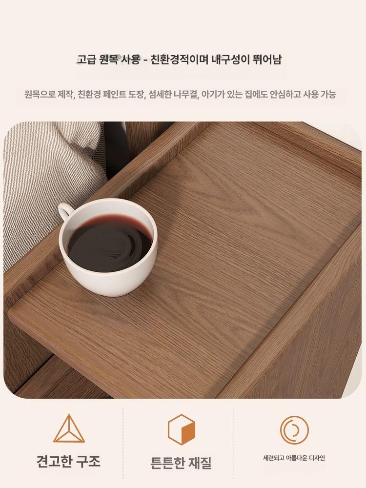 원목 틈새협탁 침대옆 탁자 서랍 거실 협탁테이블 선반 침대협탁 안방 협탁 수입 원목-호두색 20CM 전체 발송 전체 발송 - 상세 이미지 3