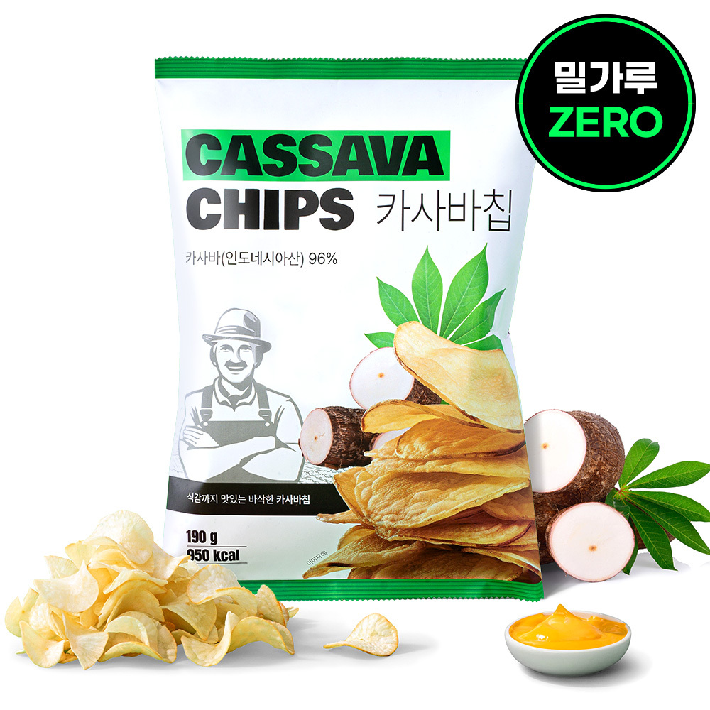 왓더파머스 정제설탕 제로 글루텐프리 통슬라이스 카사바칩(빅) 190g, 1개 이미지 7